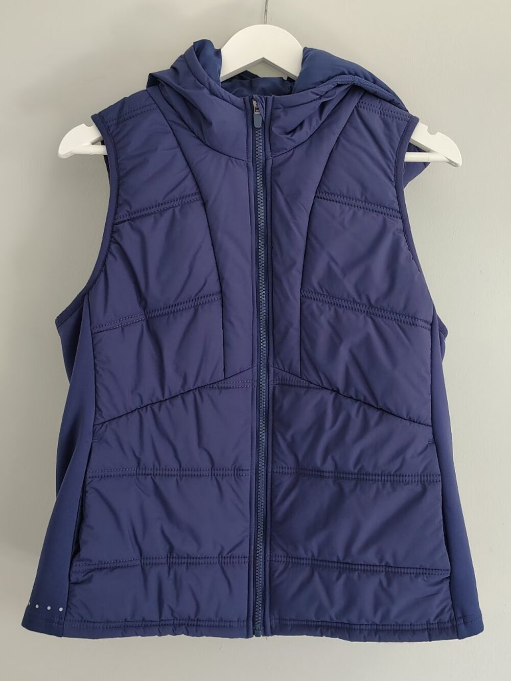 Avia Puffer Vest Hooded Zip Front Navy Blue Size M